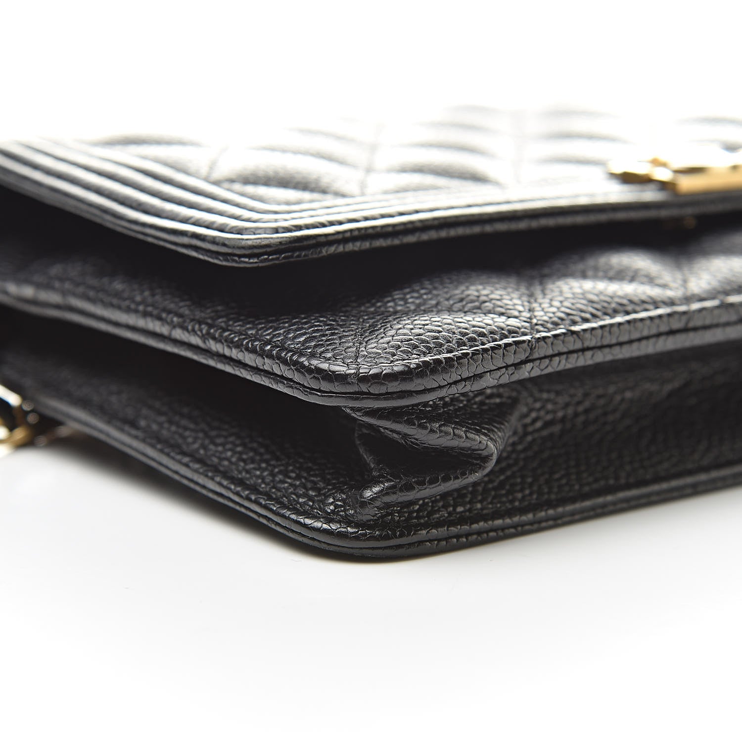 Chanel Caviar Quilted Boy Wallet On Chain WOC Black 10 of 12