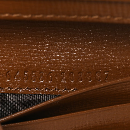 Gucci GG Supreme Monogram Textured Calfskin Web Jackie 1961 Card Case Beige Ebony Brown Sugar 7 of 7