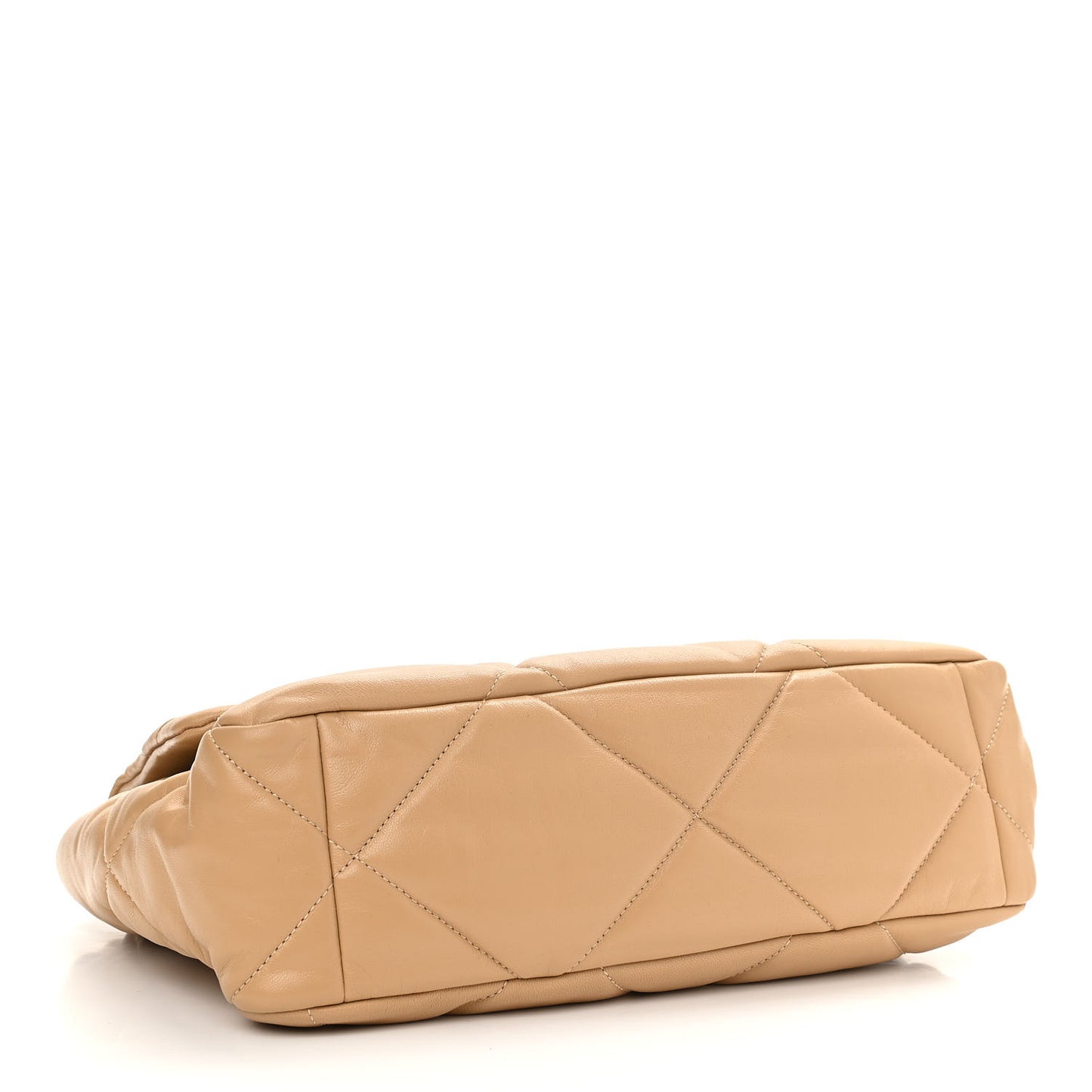 Lambskin Quilted Large Chanel 19 Flap Dark Beige