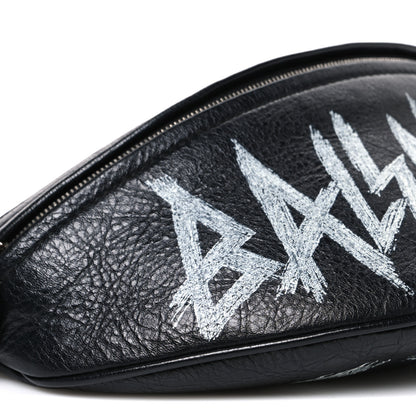Balenciaga Agneau Arena Graffiti All Over XS Souvenir Belt Bag Black White 7 of 8