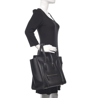 Celine Smooth Calfskin Micro Luggage Black 2 of 17