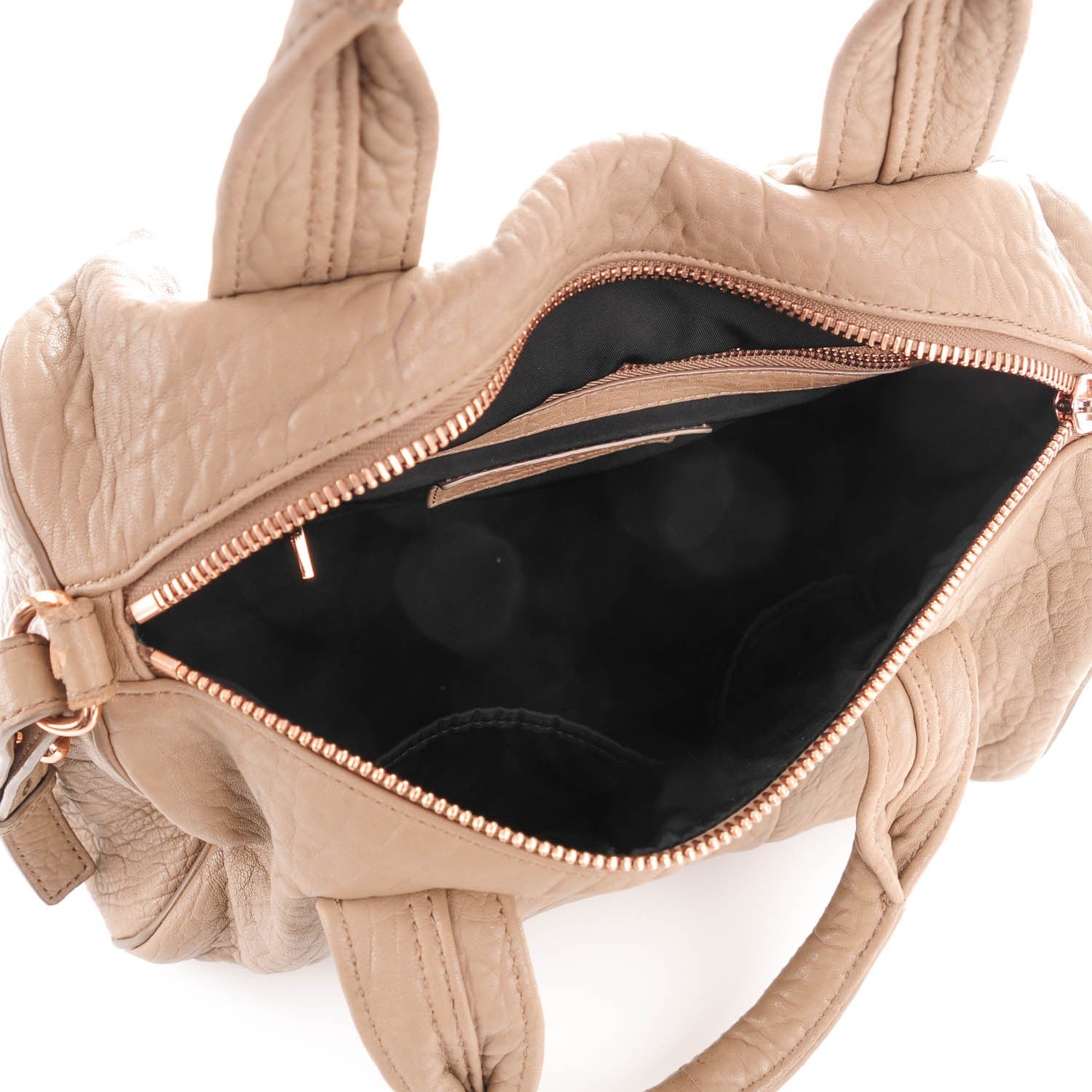 Alexander Wang Pebbled Lambskin Rocco Latte Rose Gold Hardware 5 of 11