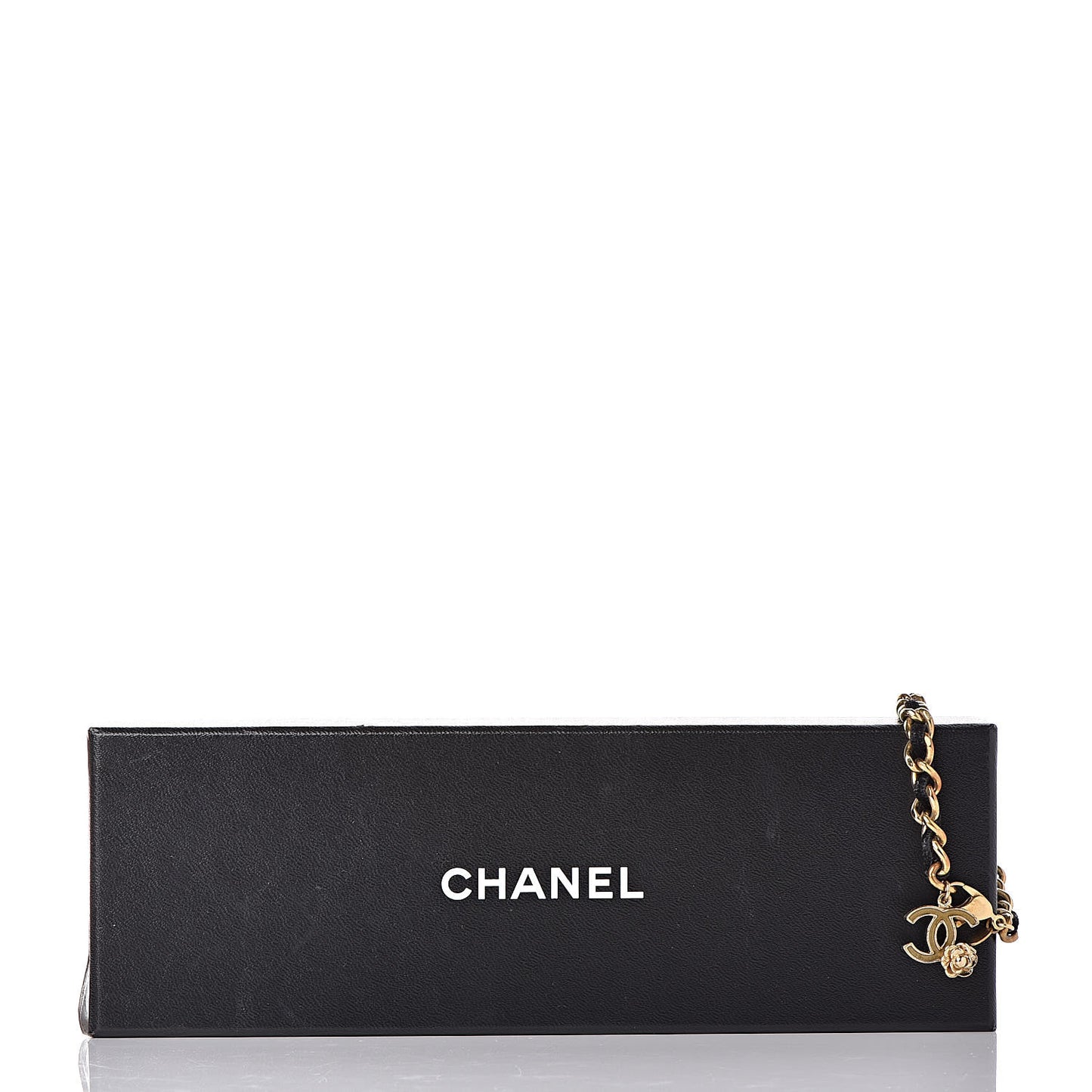 Lambskin Chain CC Camellia Bracelet Black Gold