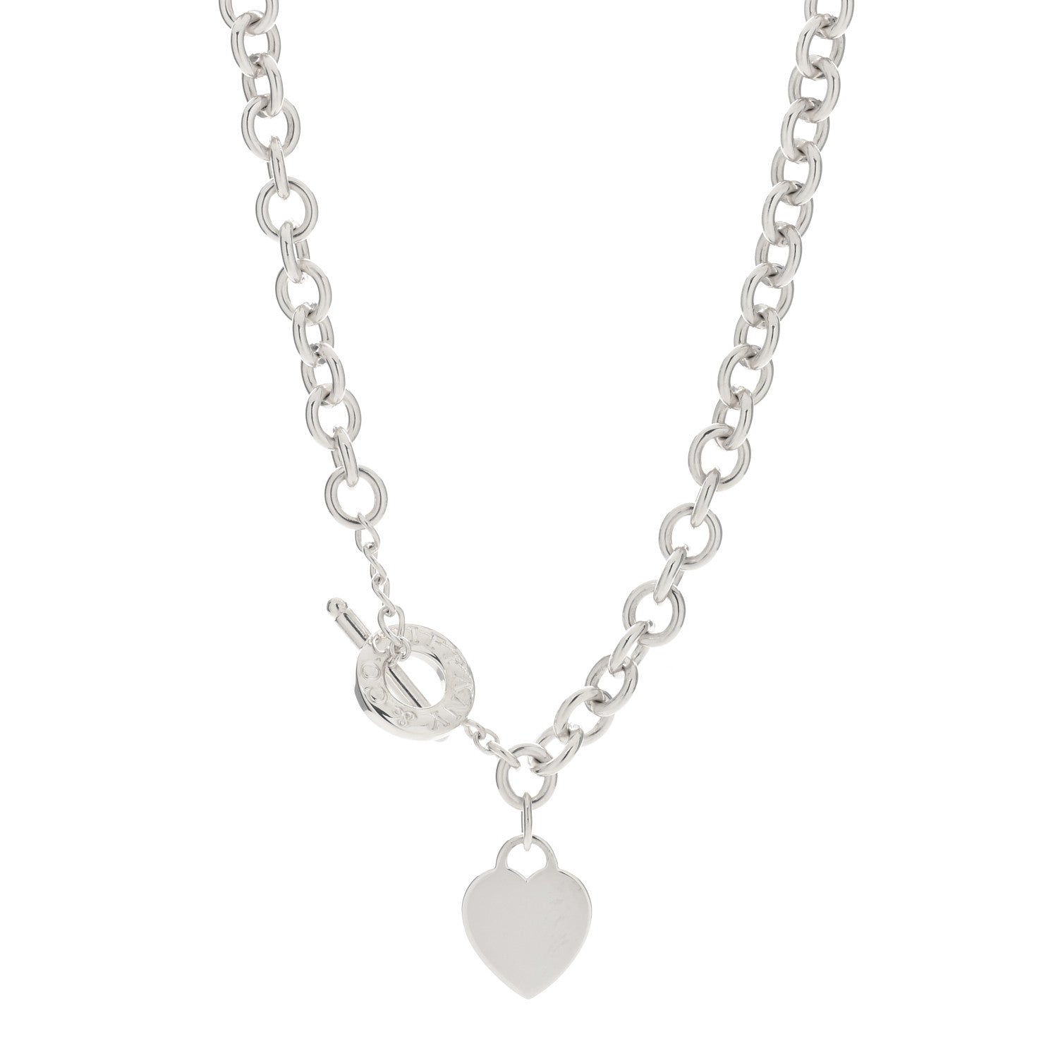 Tiffany Sterling Silver Heart Tag Toggle Necklace 1 of 3