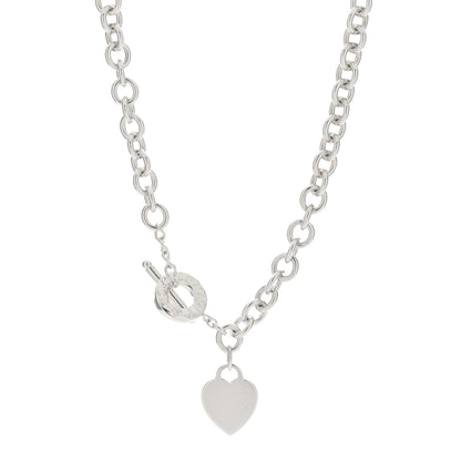 Tiffany Sterling Silver Heart Tag Toggle Necklace 1 of 3