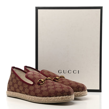 Gucci Canvas GG Monogram Mens Fria Horsebit Loafers 9 Sahara Rubino 9 of 9