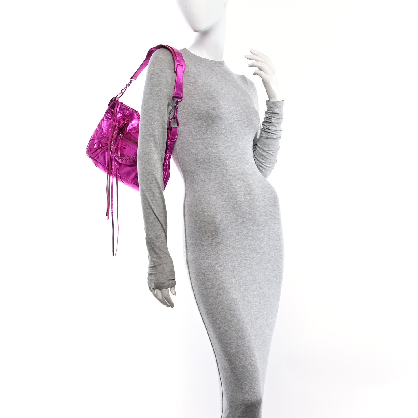 Metallic Chevre Classic Hardware First Magenta