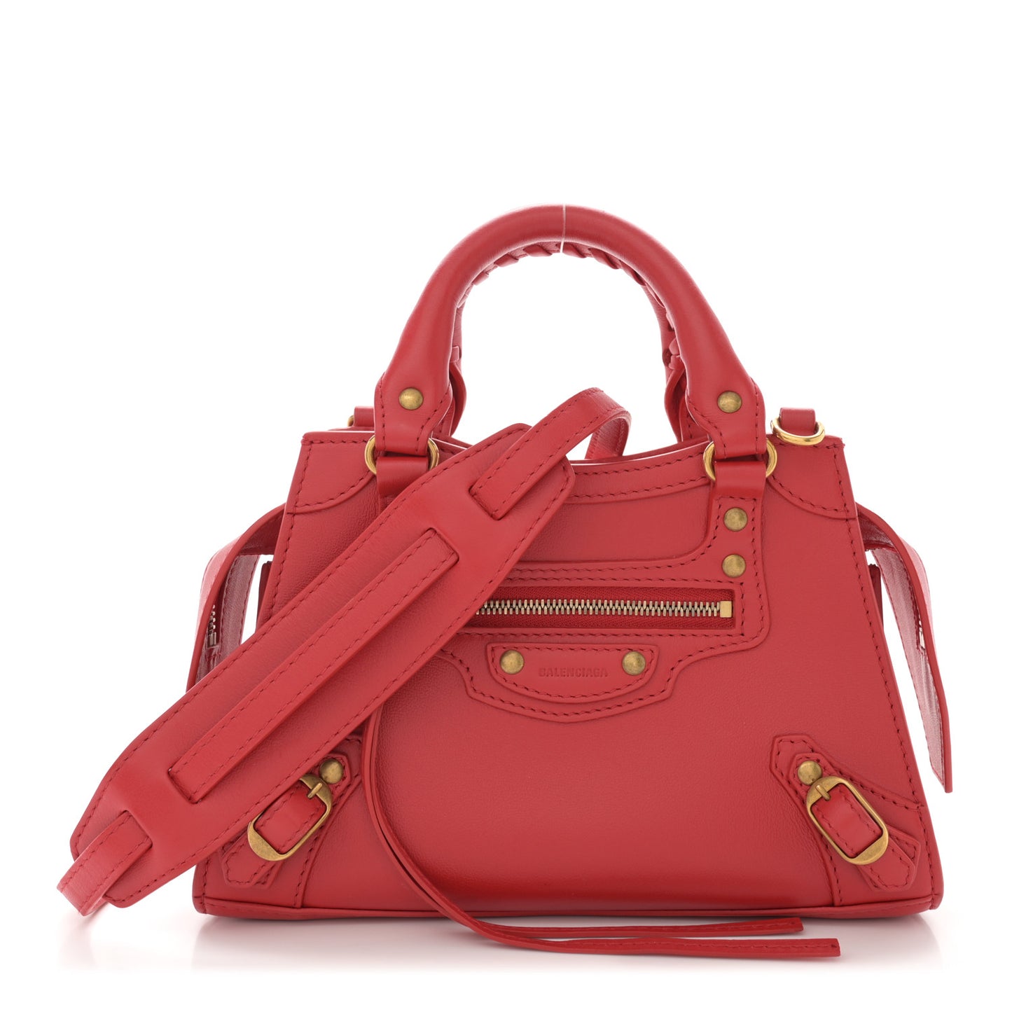 Smooth Calfskin Neo Classic Brass Hardware Mini City Red