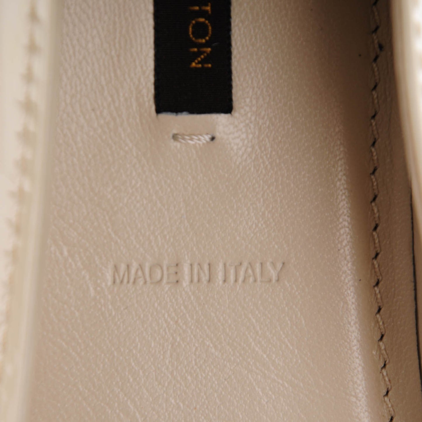 Patent Calfskin Oxford Ballerina Flats 40.5 Creme