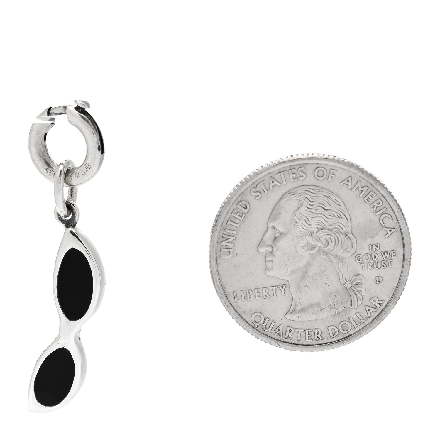 Tiffany Sterling Silver Enamel Sunglasses Charm Black 2 of 4