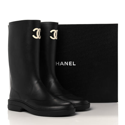 Chanel Caoutchouk CC High Boots 41 Black 12 of 12