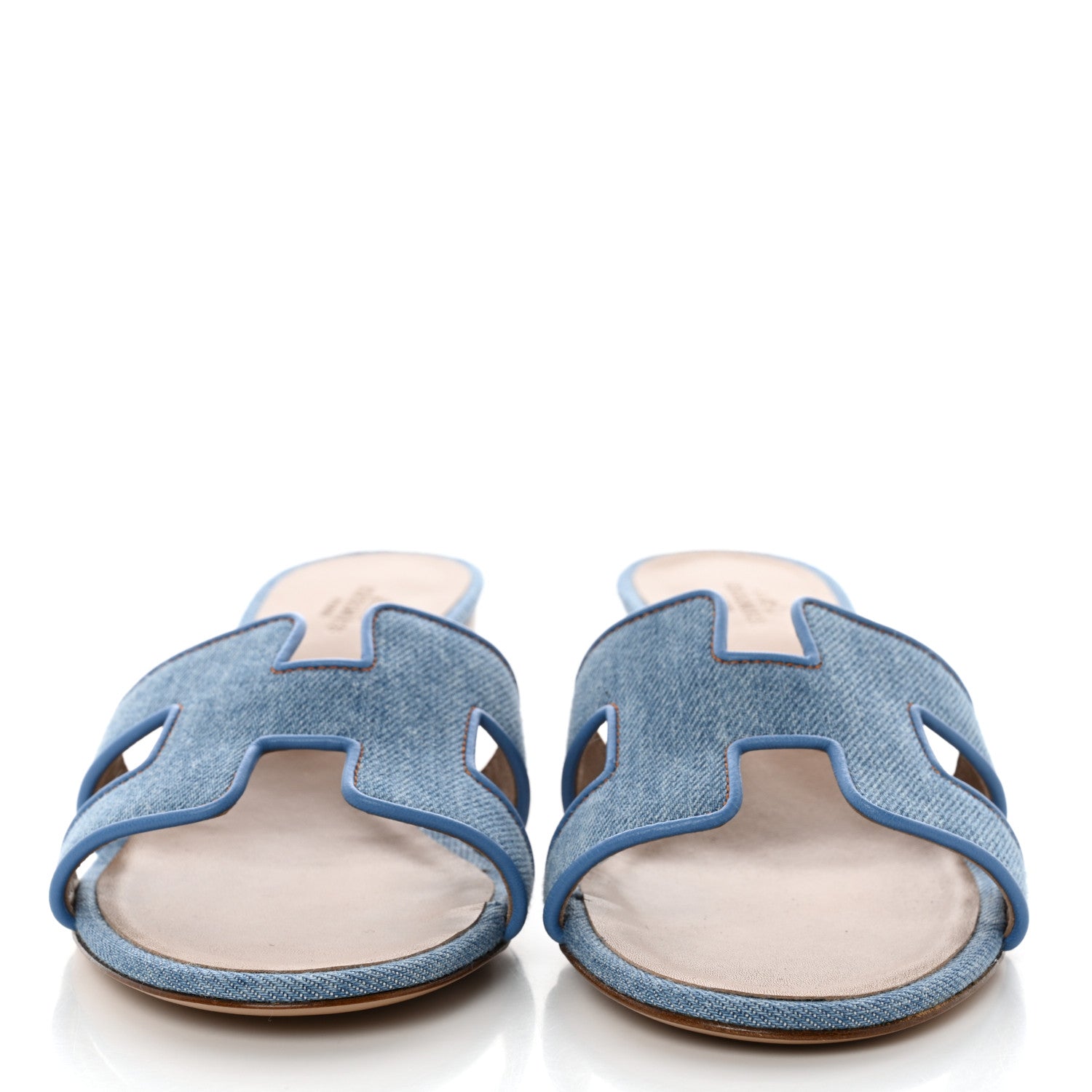 Hermes Denim Oasis Sandals 39.5 Bleu Clair 2 of 8