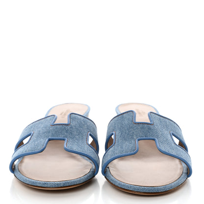 Hermes Denim Oasis Sandals 39.5 Bleu Clair 2 of 8