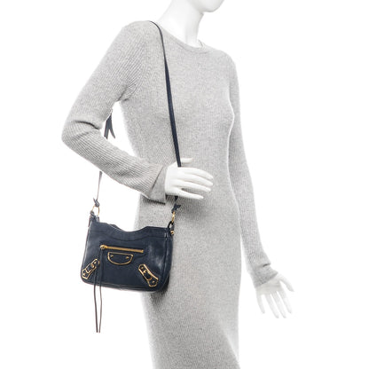 Balenciaga Chevre Gold Metallic Edge Hardware Hip Bleu Nuit 2 of 7