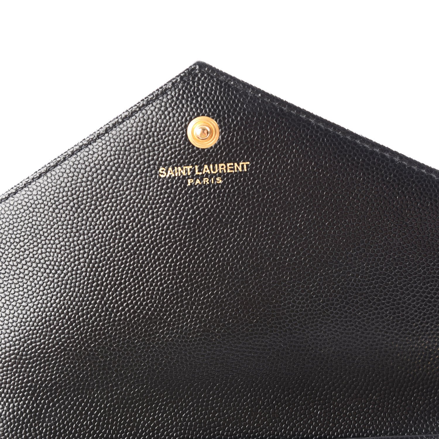 Saint Laurent Grain De Poudre Matelasse Chevron Monogram Chain Wallet Black 7 of 10