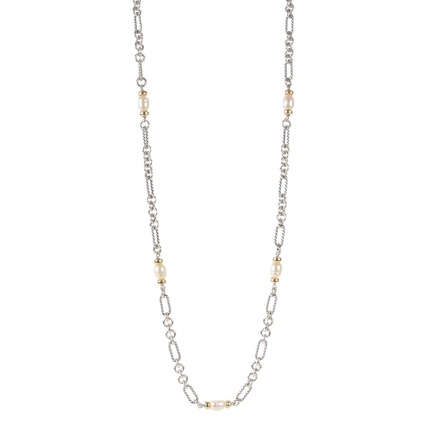 Sterling Silver 18K Yellow Gold 9mm Pearl Copella Necklace