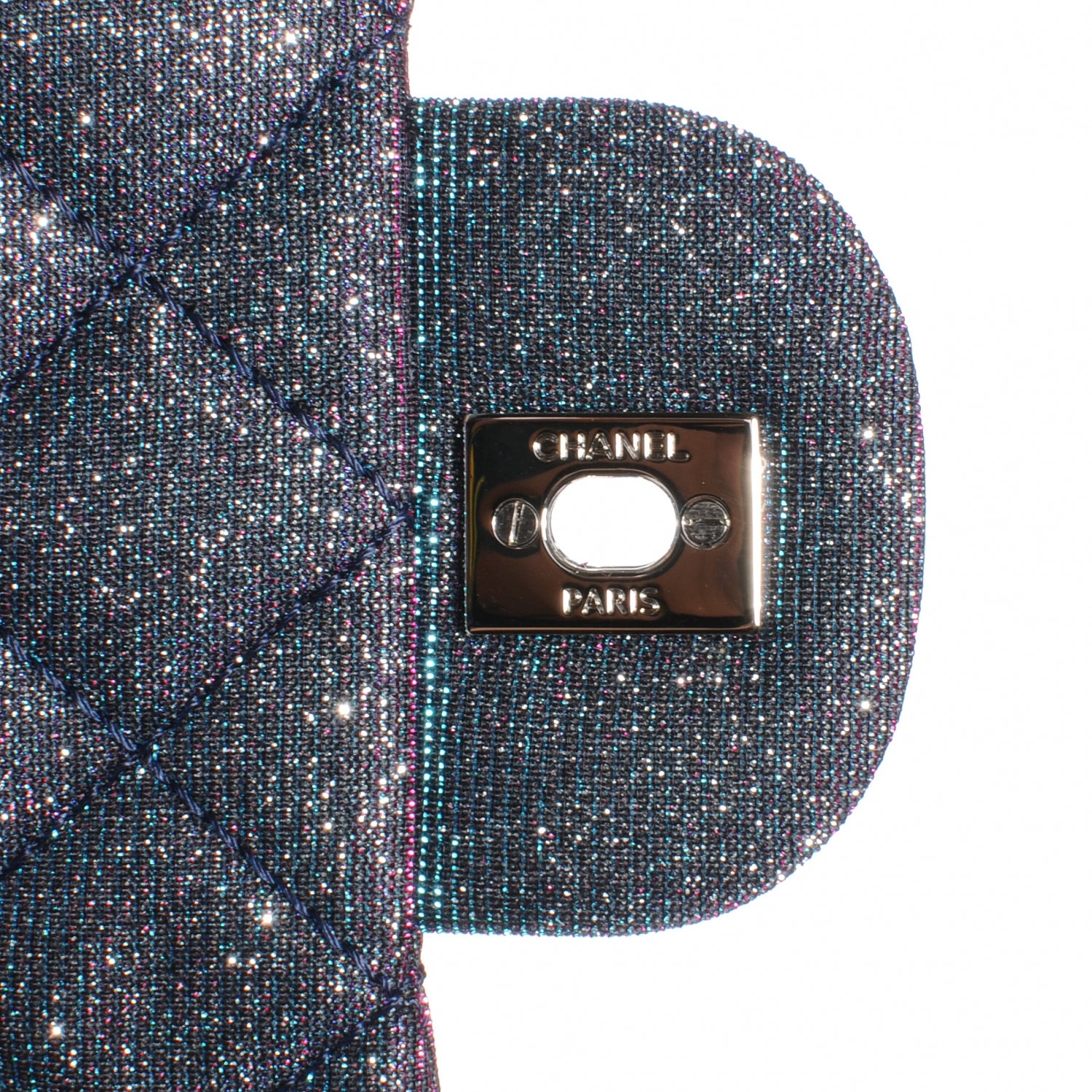 Chanel Iridescent Glitter Fabric Jumbo Single Flap Multicolor 5 of 8