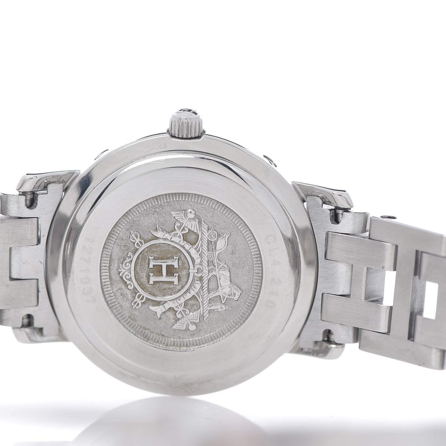 Hermes Stainless Steel 24mm Clipper Quartz Watch Gray 5 of 6
