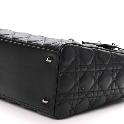 Christian Dior Lambskin Cannage Medium Lady Dior Black 9 of 10
