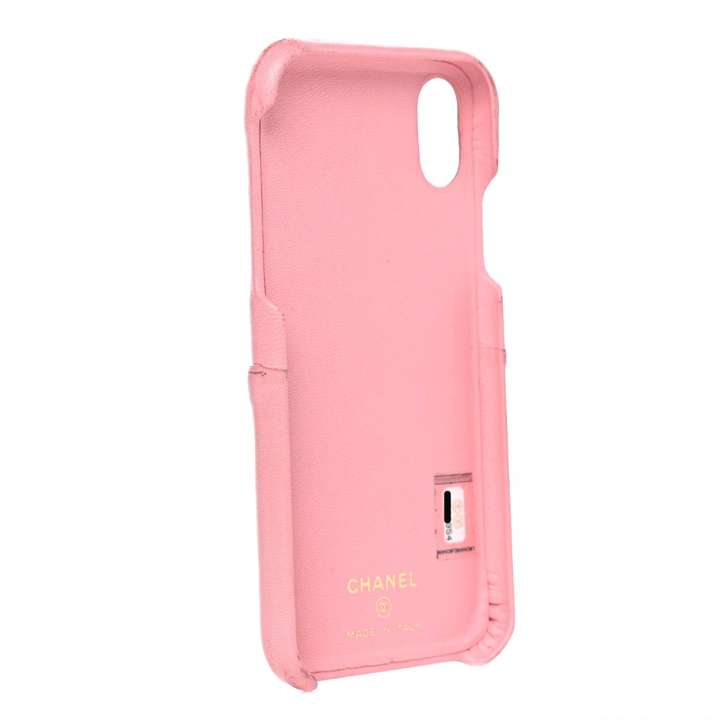Lambskin Quilted iPhone X Coco Tech Case Pink