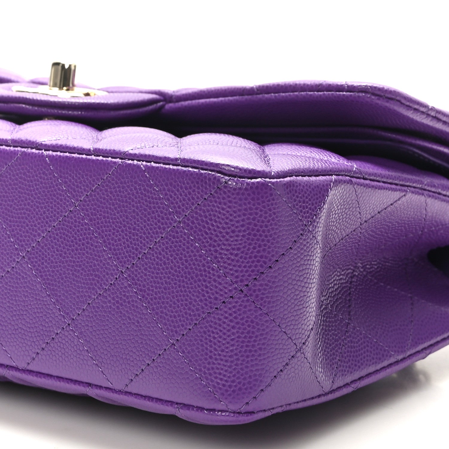 Chanel Caviar Quilted Small Double Flap Dark Purple 9 of 10