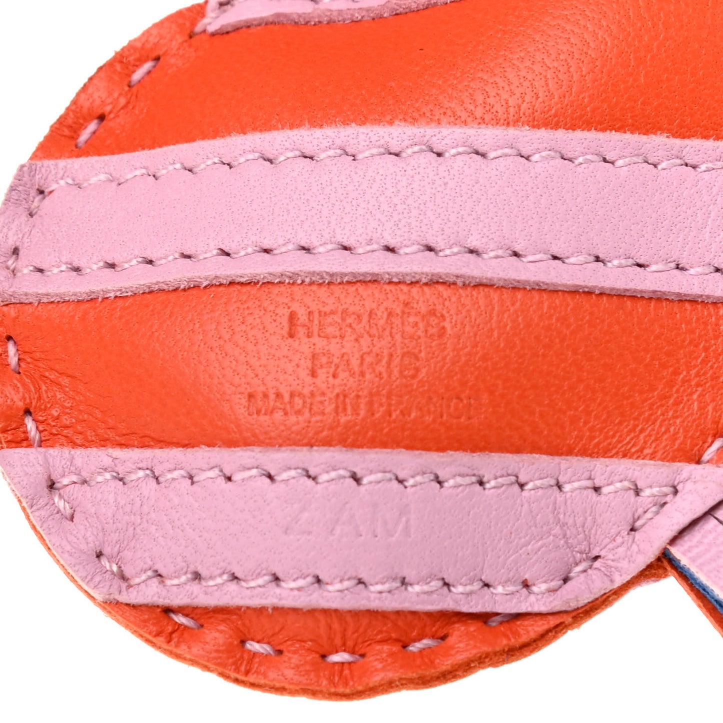 Milo Lambskin Geegee Savannah Bag Charm Orange Poppy Mauve Sylvestre Bleu de France