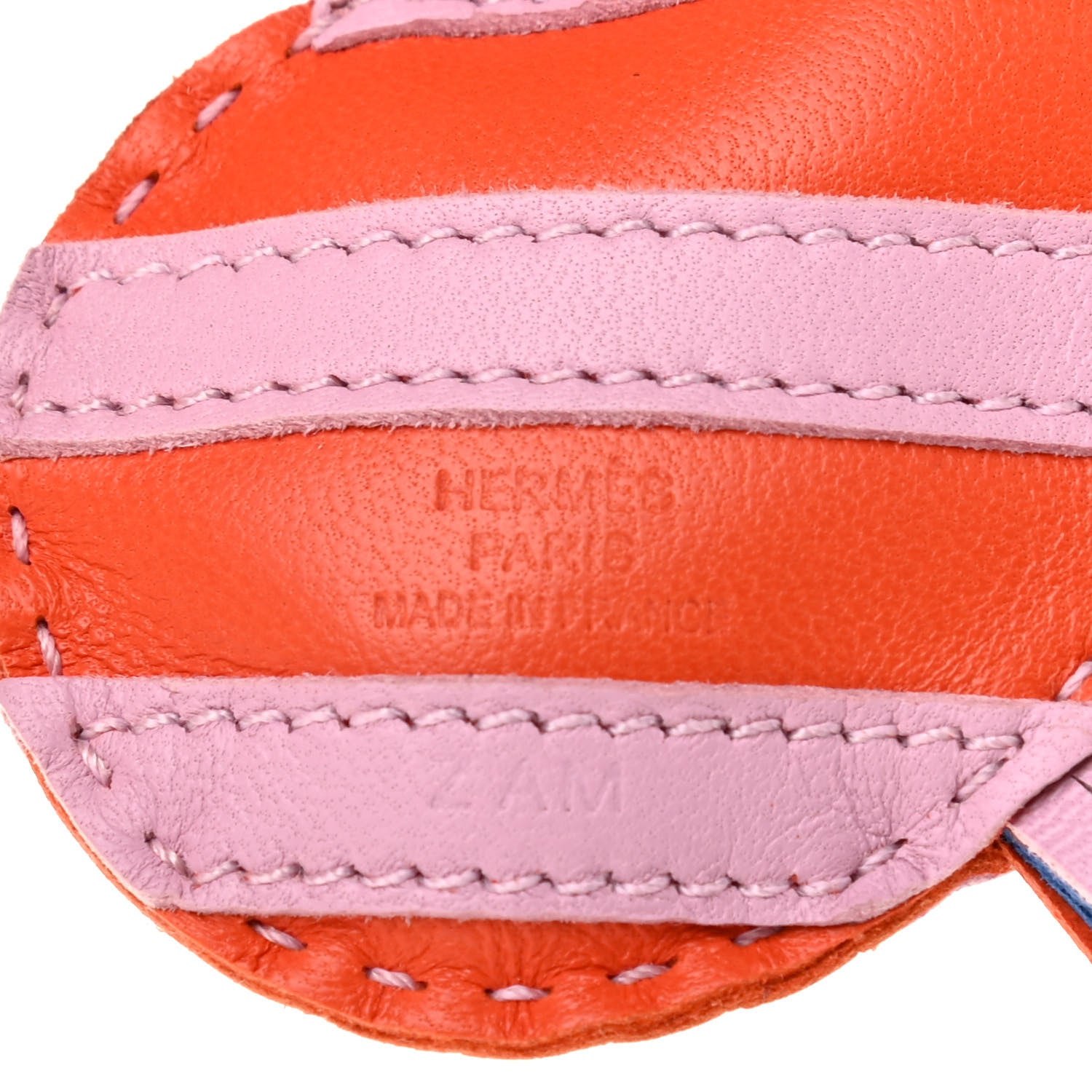Hermes Milo Lambskin Geegee Savannah Bag Charm Orange Poppy Mauve Sylvestre Bleu de France 3 of 4
