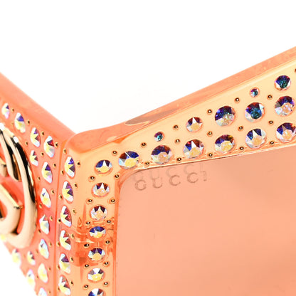 Gucci Crystal Rectangular Frame Sunglasses GG0357S Orange 5 of 5