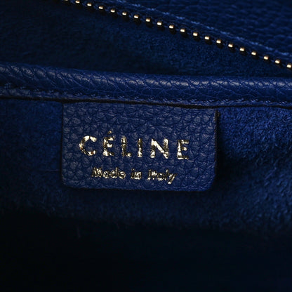 Celine Drummed Calfskin Nano Luggage Indigo 6 of 11