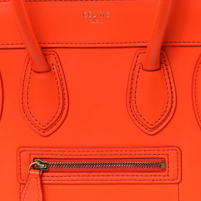 Celine Smooth Calfskin Micro Luggage Bright Orange 7 of 9