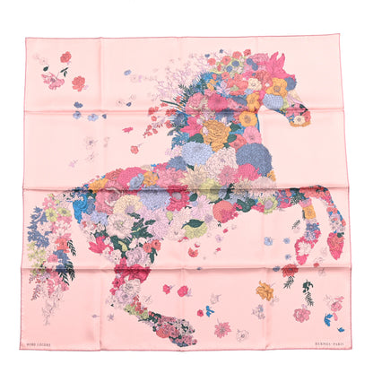 Hermes Silk Twill Robe Legere Scarf 90 Rose Hortensia Bleu 1 of 4