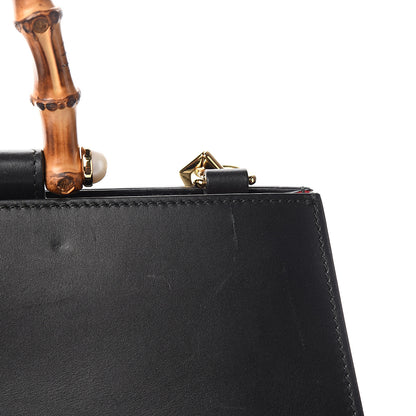 Gucci Nappa Bamboo Web Medium Nymphaea Top Handle Bag Black 13 of 16