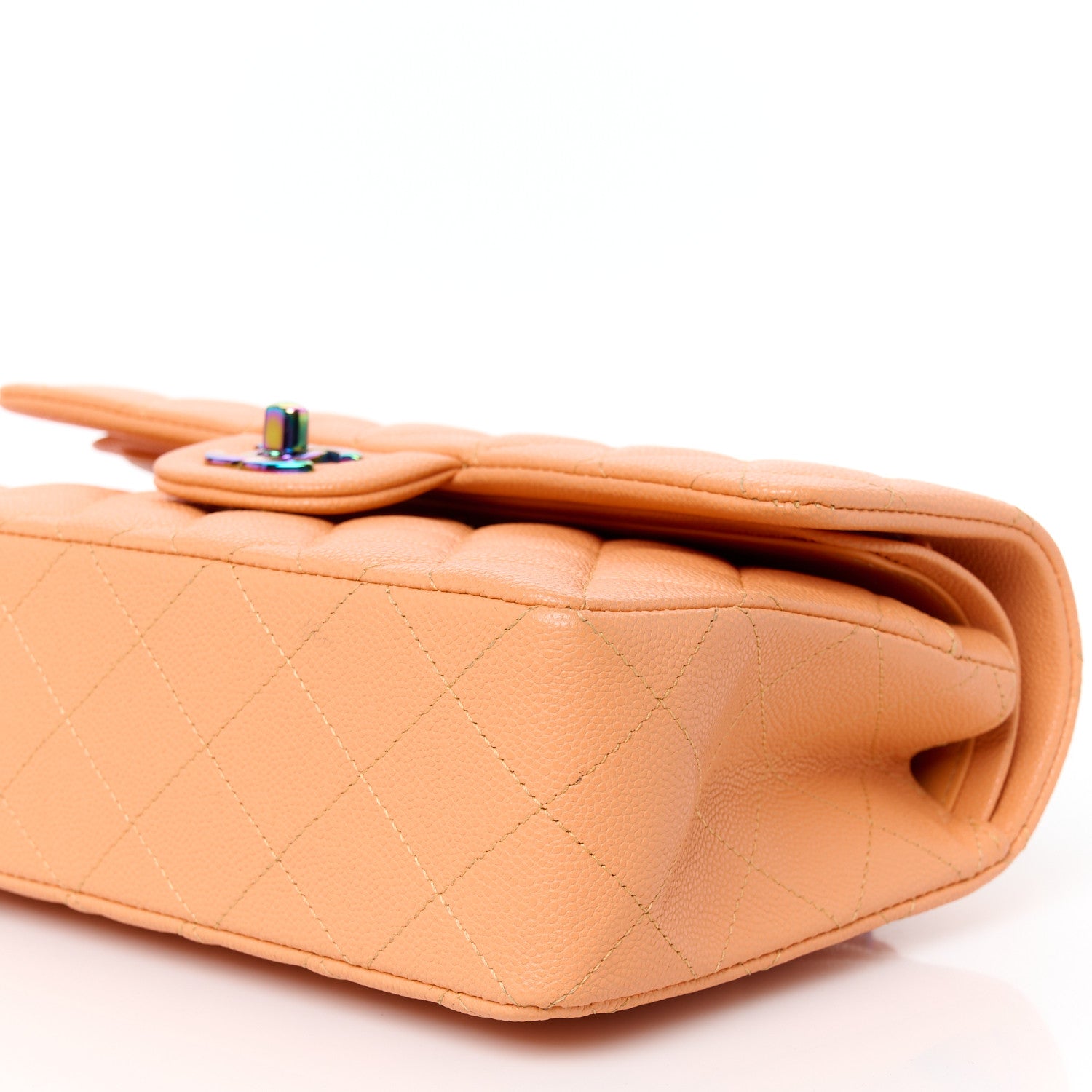 Chanel Caviar Quilted Rainbow CC Small Double Flap Orange 11 of 11