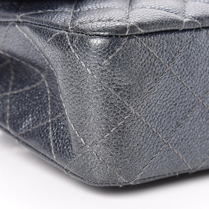 Chanel Pearly Caviar Quilted Medium Double Flap Grey 9 of 10