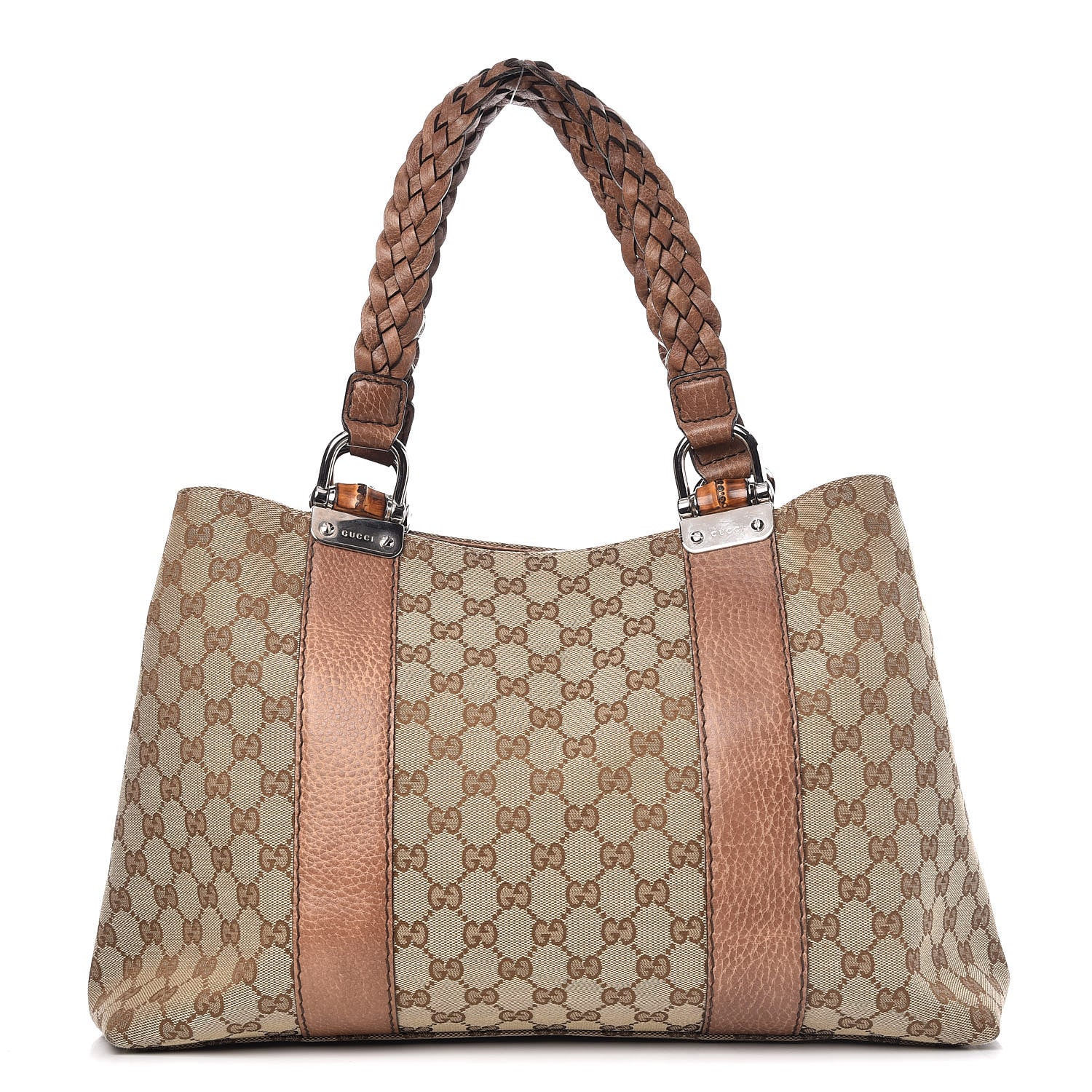 Gucci Monogram Bamboo Bar Medium Tote Brown 1 of 9