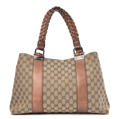 Gucci Monogram Bamboo Bar Medium Tote Brown 1 of 9