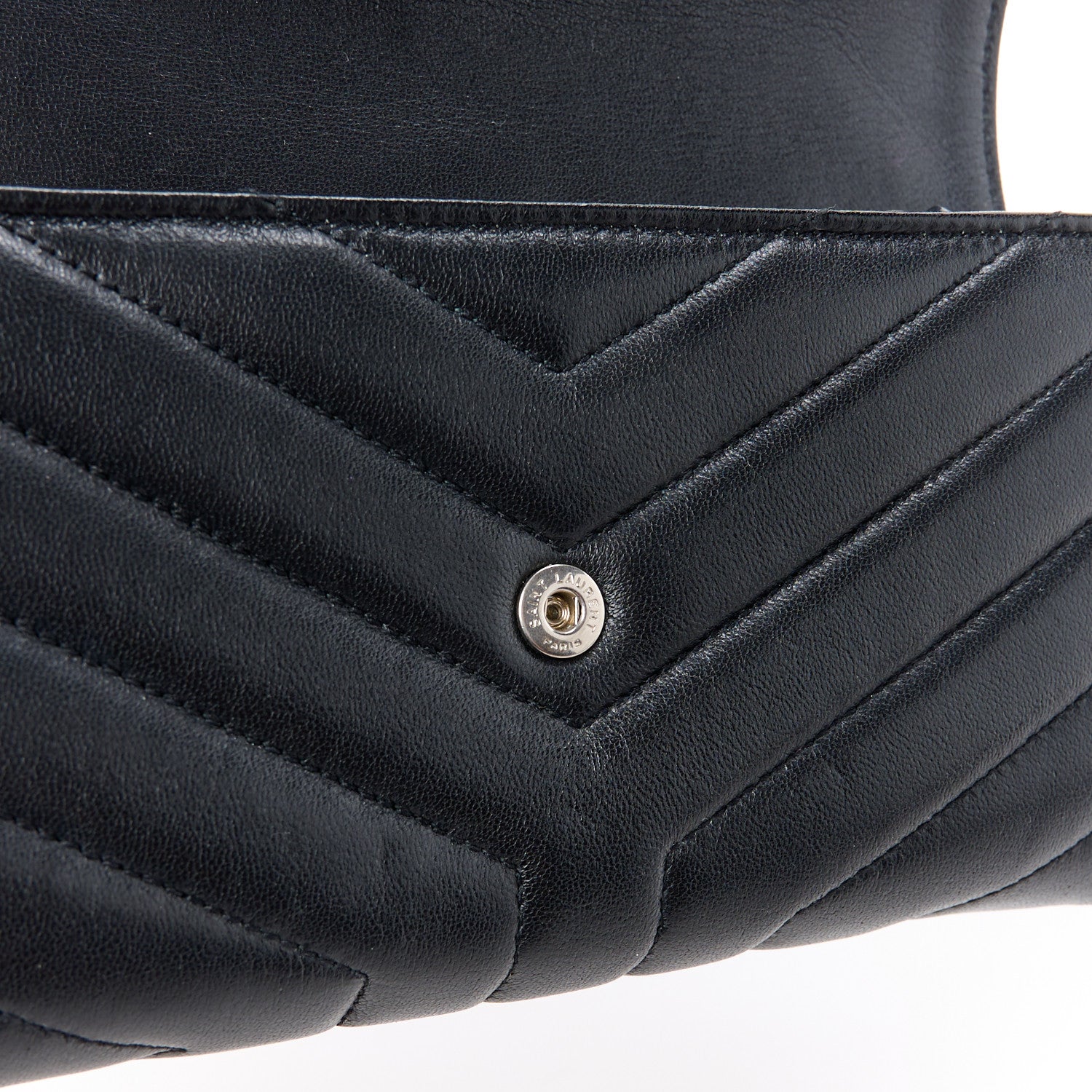 Saint Laurent SAINT LAURENT Lambskin Y Quilted Monogram Large Loulou Flap Wallet Black 15 of 15