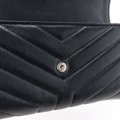 Saint Laurent SAINT LAURENT Lambskin Y Quilted Monogram Large Loulou Flap Wallet Black 15 of 15