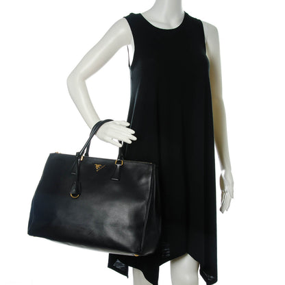 Prada Saffiano Lux Extra Large Galleria Double Zip Tote Black 2 of 8