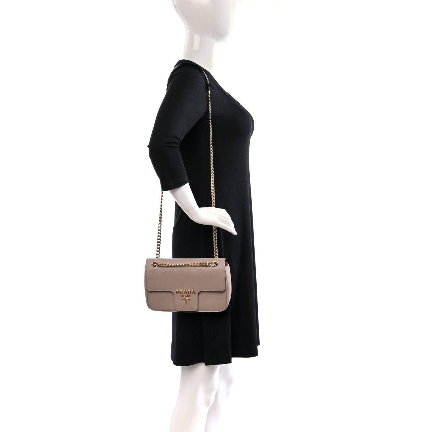 Prada Saffiano Flap Shoulder Bag Cipria 2 of 8