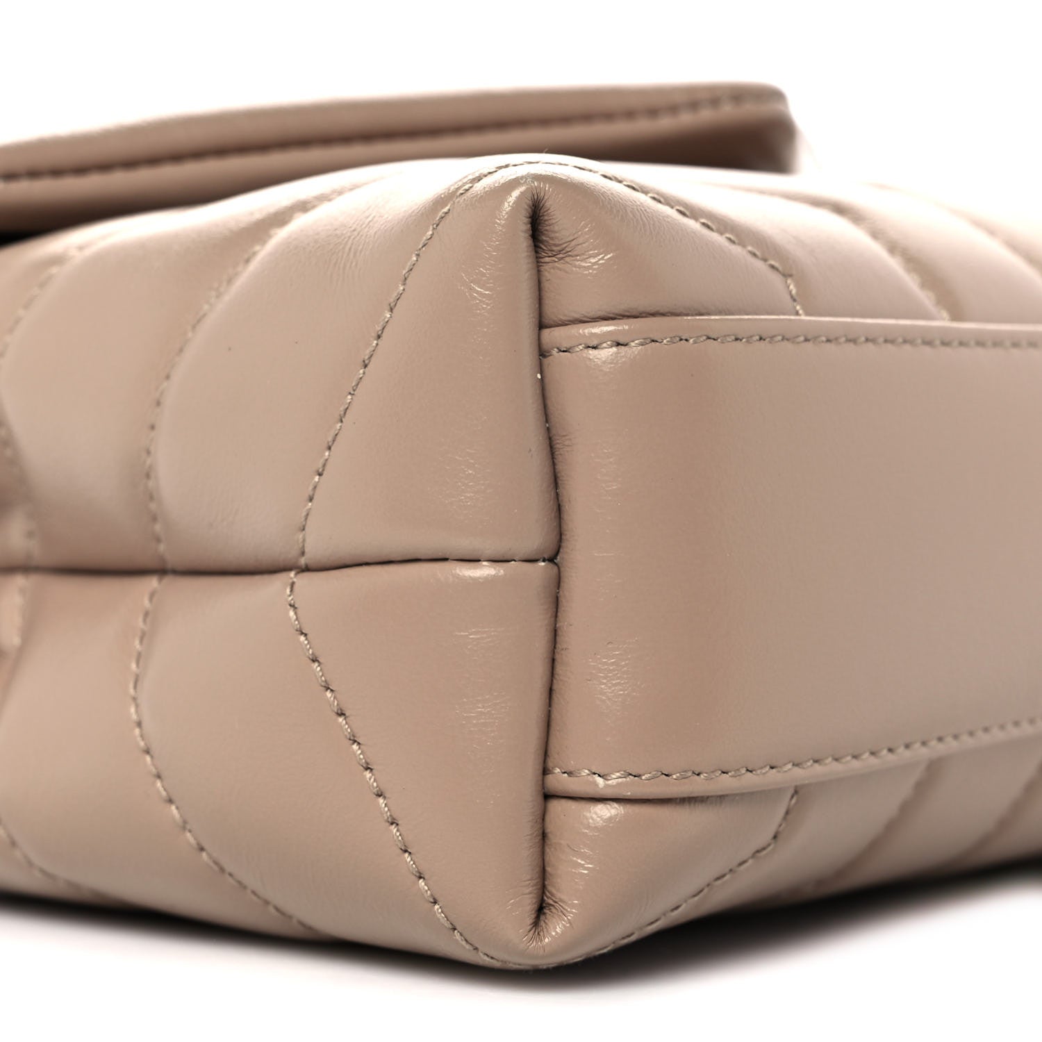 Saint Laurent Calfskin Y Quilted Monogram Toy Loulou Crossbody Bag Dark Beige 7 of 8
