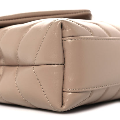 Saint Laurent Calfskin Y Quilted Monogram Toy Loulou Crossbody Bag Dark Beige 7 of 8