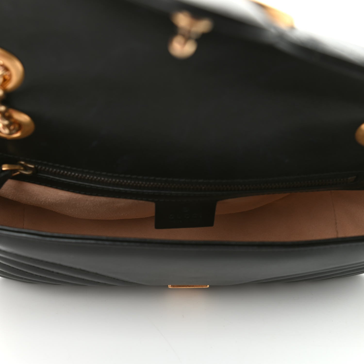 Gucci Calfskin Matelasse Small GG Marmont Shoulder Bag Black 5 of 9