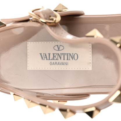 Valentino Garavani PVC Jelly Rockstud Caged Sandals 38 Poudre 7 of 8