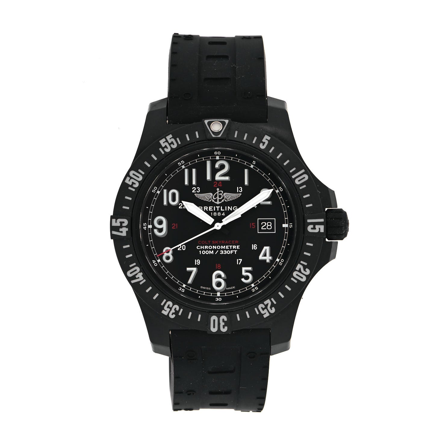 Breitlight Rubber 45mm Colt Skyracer Quartz Watch Black X74320