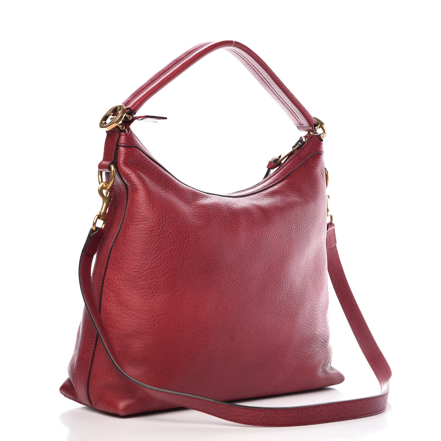 Pebbled Calfskin Small Miss GG Hobo Red
