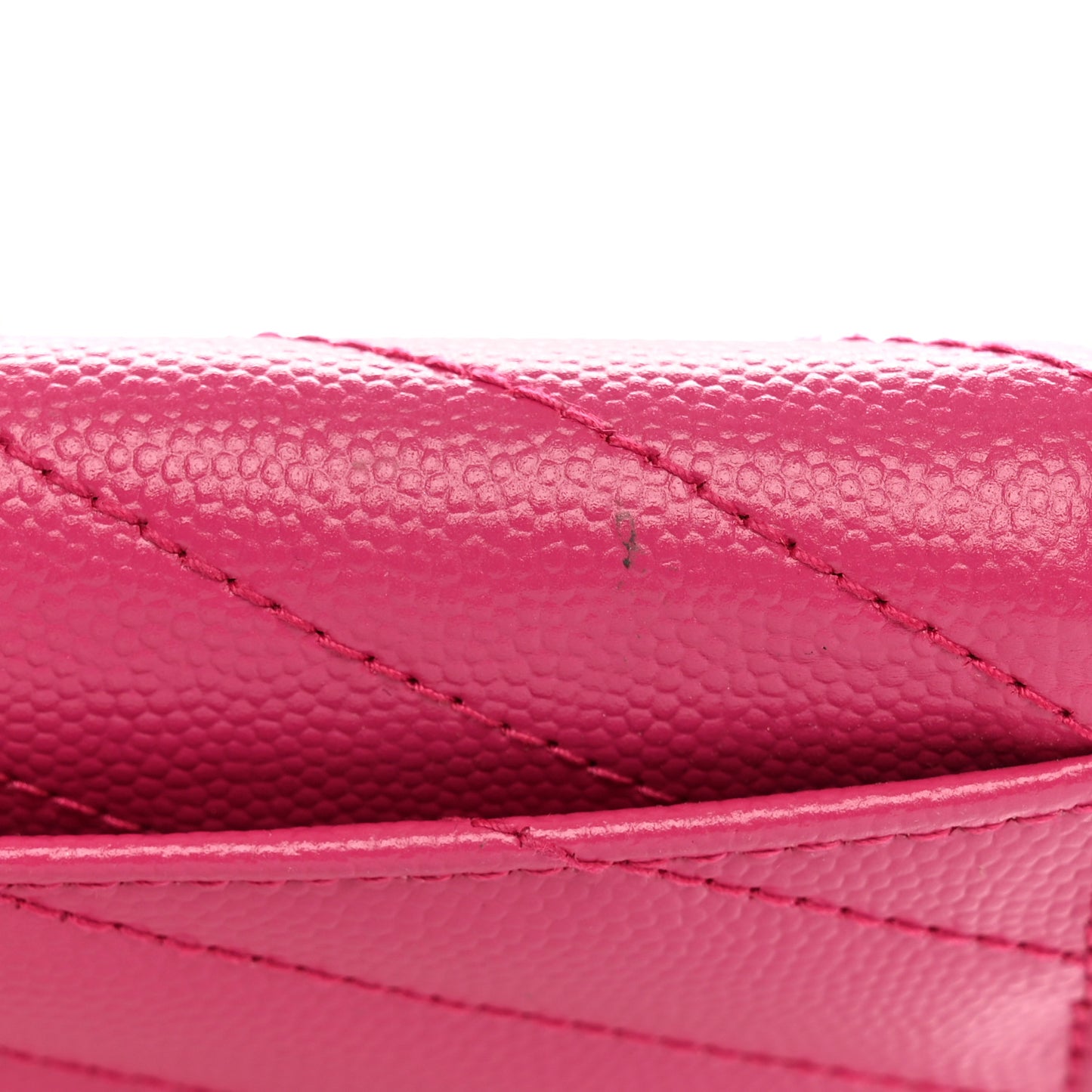 Grain De Poudre Matelasse Chevron Small Monogram Envelope Wallet Bubblegum