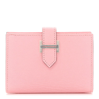 Hermes Chevre Mysore Bearn Card Holder Wallet Rose Sakura 1 of 8