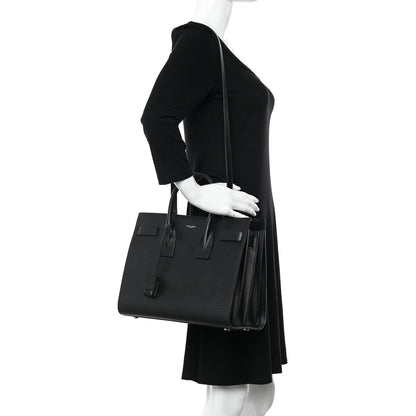 Saint Laurent Grained Calfskin Small Sac De Jour Black 2 of 10