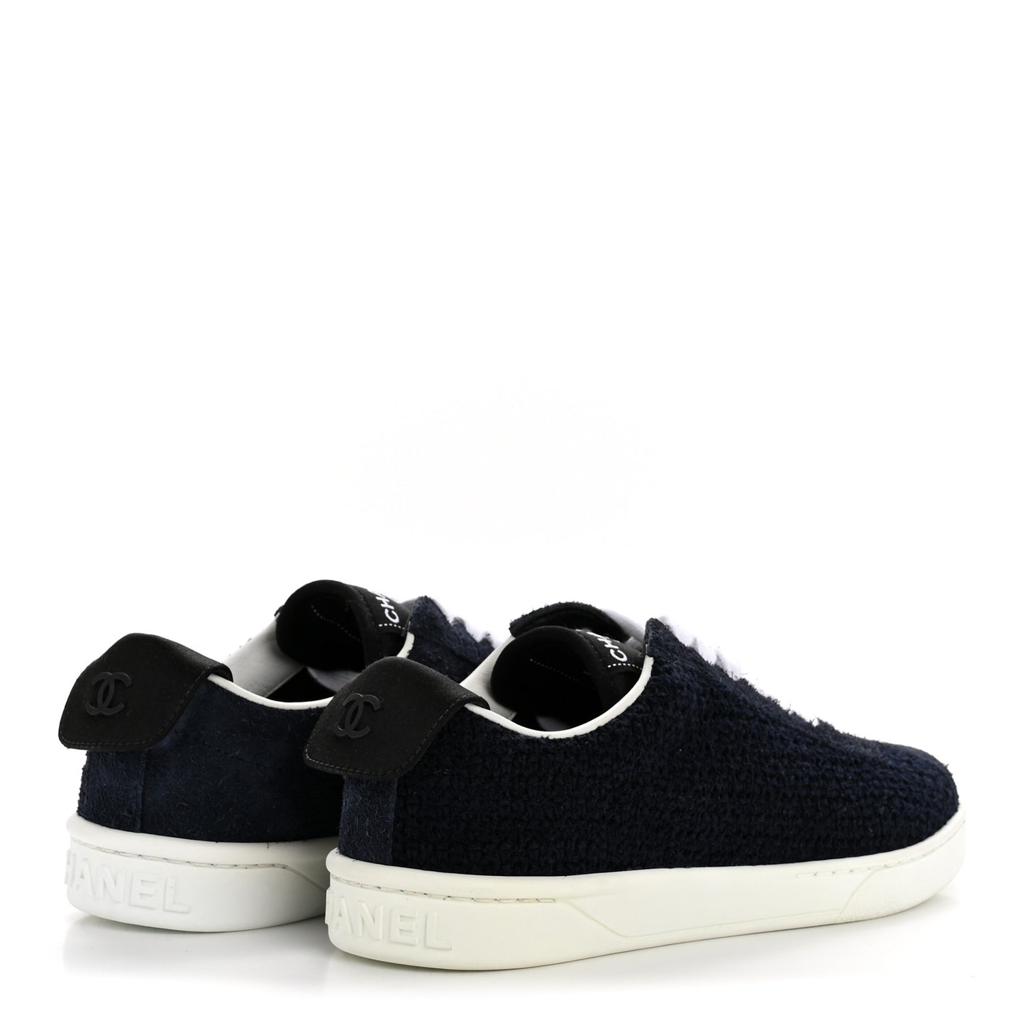 Tweed Suede Womens Sneakers 36.5 Navy